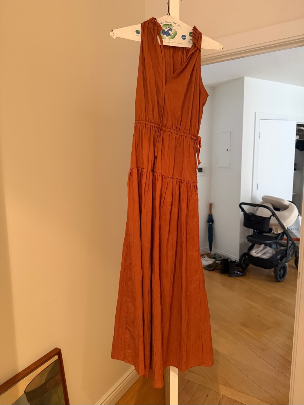 GAP Rust Sleeveless Tiered Maxi Dress